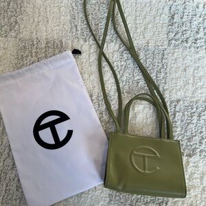 Small Telfar Olive Green shopping Bag